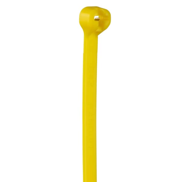 Cable Tie, 15 in L, 4 in Max Bundle Dia., Yellow, Nylon 6/6, 50 lb Strength, 1000 PK